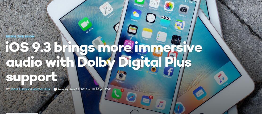 ios9.3已支持杜比音效
