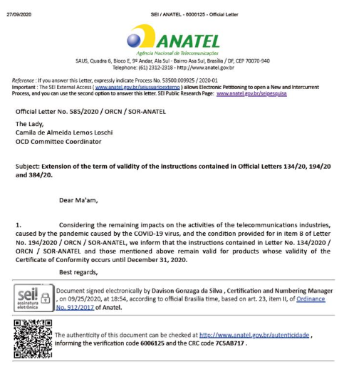 巴西ANATEL认证-证书更新简化流程延长-微测检测
